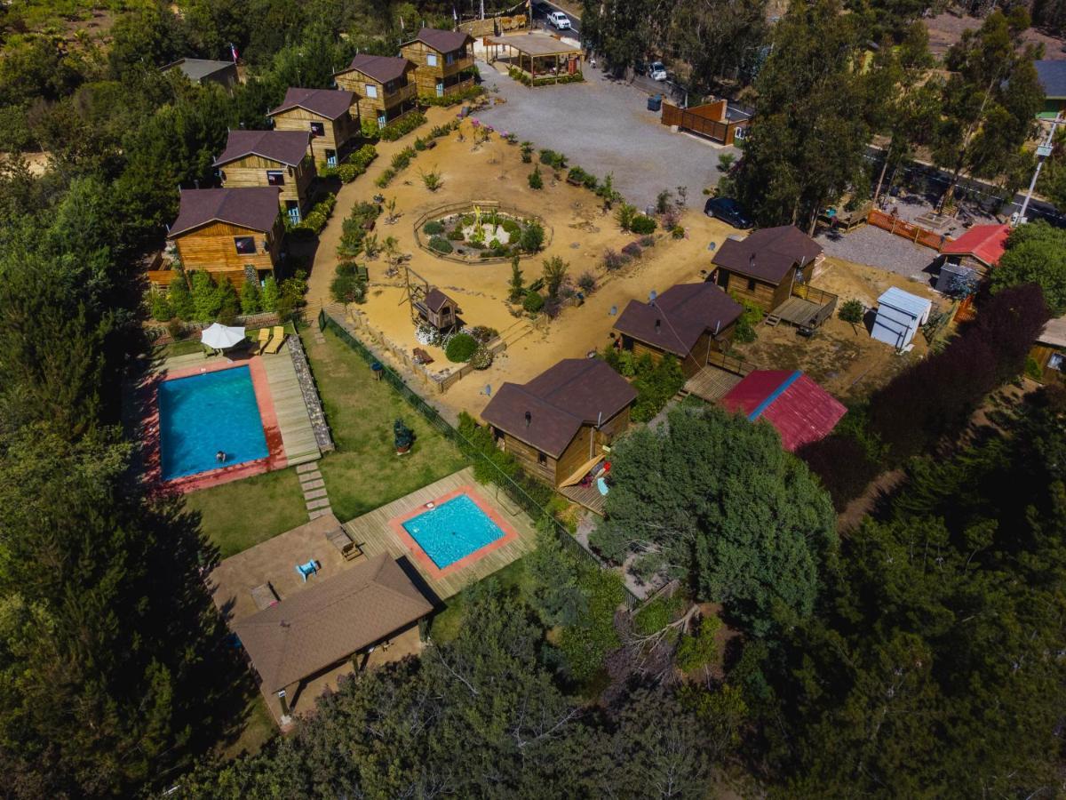 Cabana En Tunquen Con Parrilla, Fogon, Piscina Y Bosque エクステリア 写真