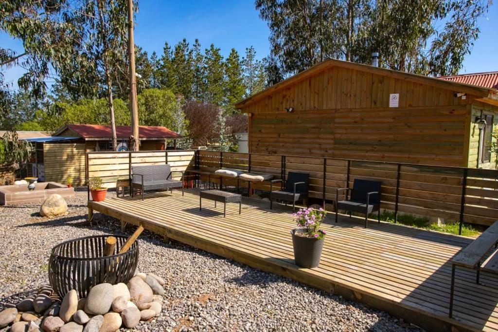 Cabana En Tunquen Con Parrilla, Fogon, Piscina Y Bosque エクステリア 写真